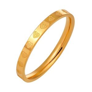 18k Gold Plated - Heart Pattern Ring